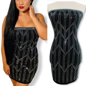 Nikibiki Black & Silver Studded tube top dress